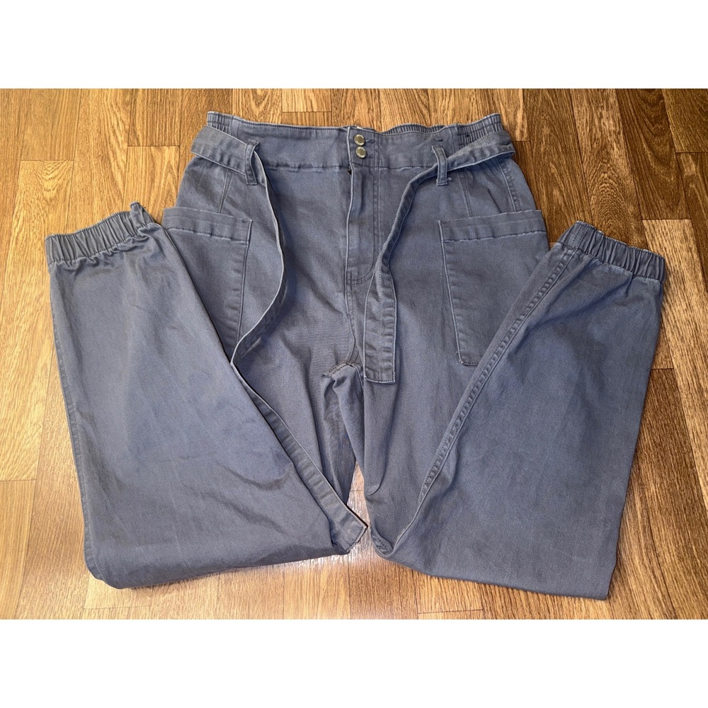 Hollister Ultra High-Rise Skinny Joggers Gray Stretch Utility Pants Large